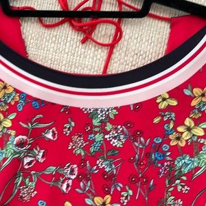 Alice and Olivia red floral mini dress